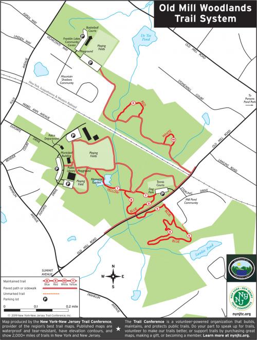 Old Mill Woodlands Trail System Map
