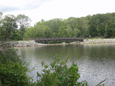 Bridge over the outlet of Saffin Pond. Photo by Daniel Chazin.