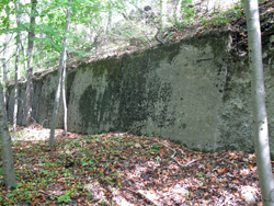 Concrete wall along Red Trail. Photo by Daniel Chazin.