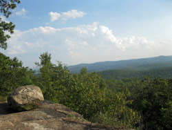 Balanced boulder from the fifth viewpoint. Photo by Daniel Chazin.