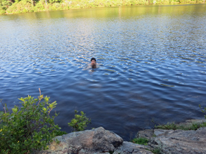 Swimming in Sutherland Pond. Photo by Daniel Chazin.