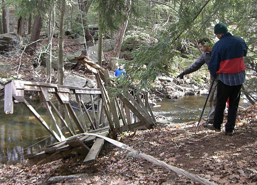 Little Dam Bridge is pulled out. Photo by Randy and Mara Miller.