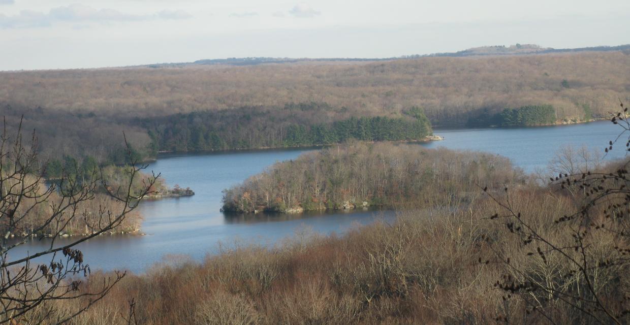 View of the Saugatuck Reservoir from the Great Ledge - Photo by Daniel Chazin