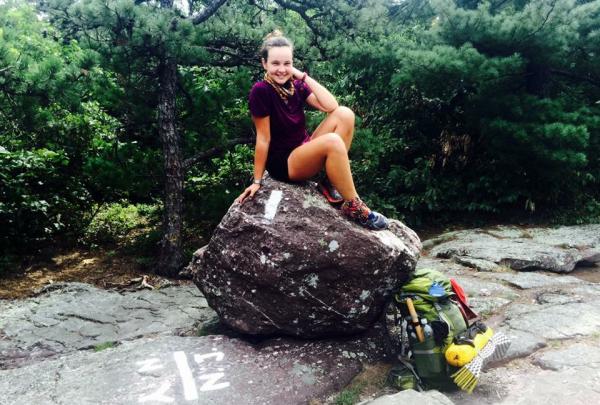 Yuliya / Kremlin on her A.T. Thru-Hike on the N.Y./N.J. Border. Photo by Yuliya Semenova.