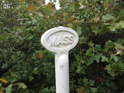 1898 Massachusetts/New York Boundary Marker on Prospect Hill. Photo by Daniel Chazin.